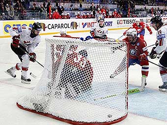 Фрагмент матча Канада - Норвегия. Фото с сайта Международной федерации хоккея